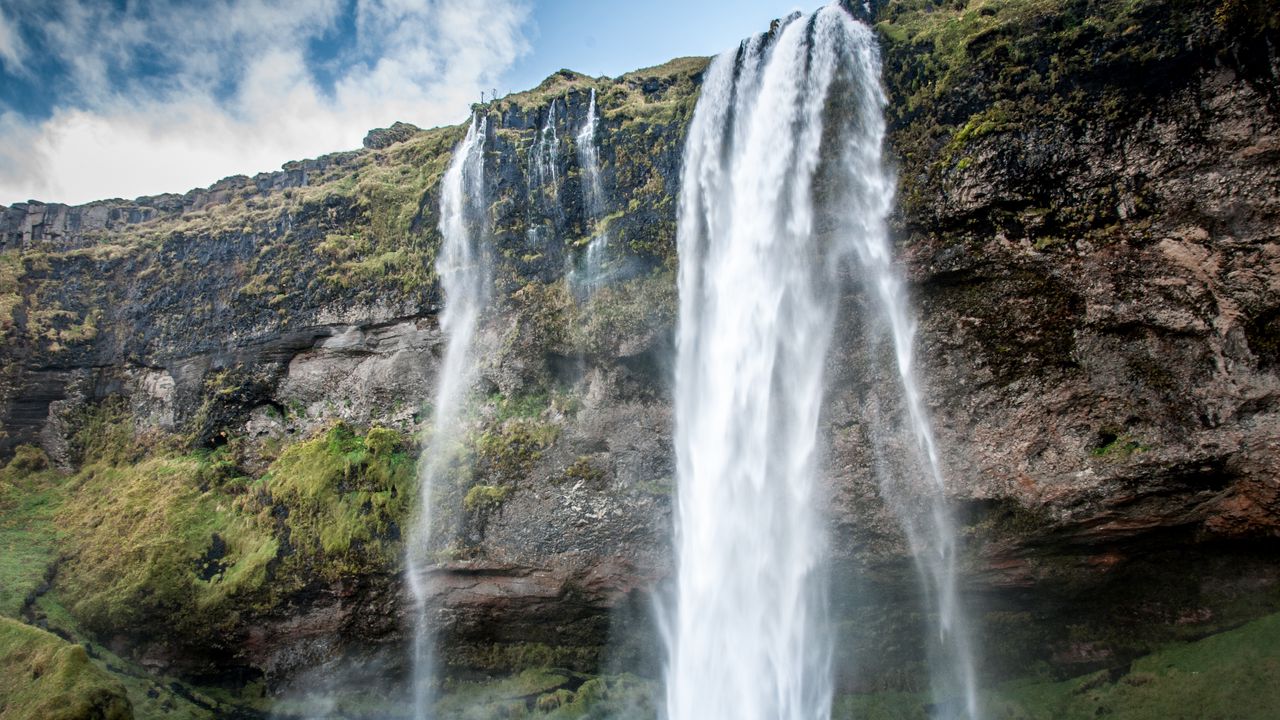 Wallpaper waterfall, rock, nature