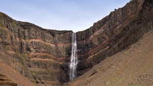 Preview wallpaper waterfall, rock, slope, stones, stream, nature