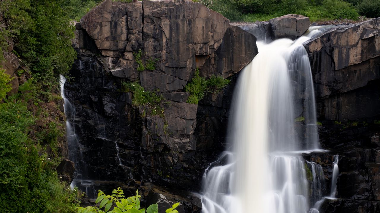 Wallpaper waterfall, rock, stones, landscape