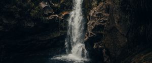 Preview wallpaper waterfall, rock, stream, water, spray