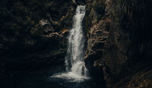 Preview wallpaper waterfall, rock, stream, water, spray