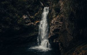 Preview wallpaper waterfall, rock, stream, water, spray