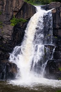 Preview wallpaper waterfall, rock, water, stream, nature, landscape