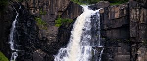 Preview wallpaper waterfall, rock, water, stream, nature, landscape