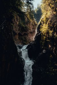Preview wallpaper waterfall, rocks, bridge, trees, tourists