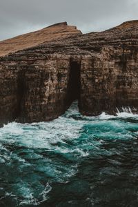 Preview wallpaper waterfall, rocks, current, foam, vatnavegur, faroe islands