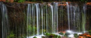 Preview wallpaper waterfall, rocks, landscape, nature, wet