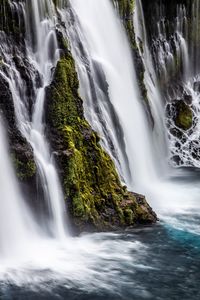 Preview wallpaper waterfall, rocks, moss, water, stream