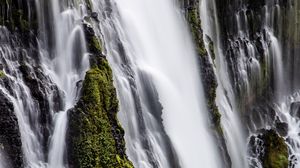 Preview wallpaper waterfall, rocks, moss, water, stream