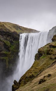 Preview wallpaper waterfall, rocks, mountain, landscape, nature