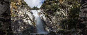 Preview wallpaper waterfall, rocks, nature, landscape, stones