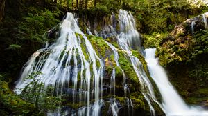 Preview wallpaper waterfall, rocks, nature, landscape