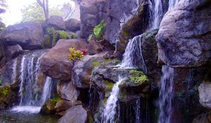 Preview wallpaper waterfall, rocks, nature