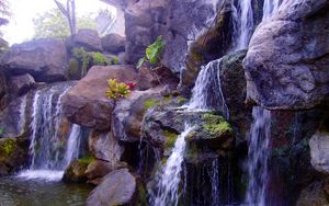 Preview wallpaper waterfall, rocks, nature