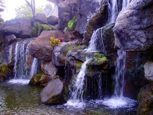 Preview wallpaper waterfall, rocks, nature