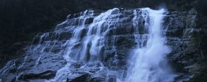 Preview wallpaper waterfall, rocks, precipice, water