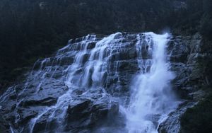 Preview wallpaper waterfall, rocks, precipice, water