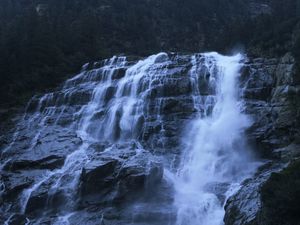 Preview wallpaper waterfall, rocks, precipice, water