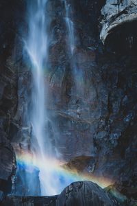 Preview wallpaper waterfall, rocks, rainbow, nature