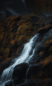 Preview wallpaper waterfall, rocks, relief, water, stream