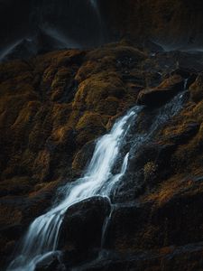 Preview wallpaper waterfall, rocks, relief, water, stream