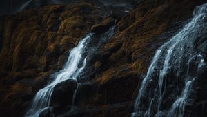 Preview wallpaper waterfall, rocks, relief, water, stream