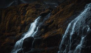 Preview wallpaper waterfall, rocks, relief, water, stream