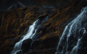 Preview wallpaper waterfall, rocks, relief, water, stream