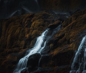 Preview wallpaper waterfall, rocks, relief, water, stream