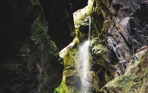 Preview wallpaper waterfall, rocks, stones, moss