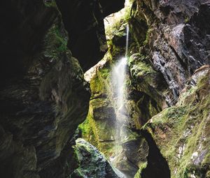 Preview wallpaper waterfall, rocks, stones, moss