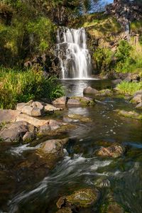Preview wallpaper waterfall, rocks, stones, stream, flow