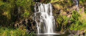 Preview wallpaper waterfall, rocks, stones, stream, flow