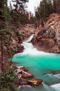Preview wallpaper waterfall, rocks, stones, stream, landscape