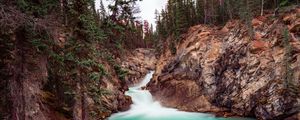 Preview wallpaper waterfall, rocks, stones, stream, landscape