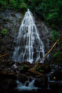 Preview wallpaper waterfall, rocks, stones, stream, water