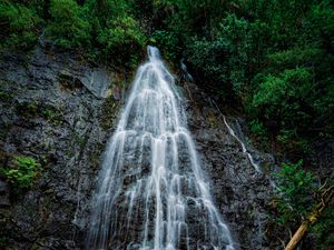 Preview wallpaper waterfall, rocks, stones, stream, water