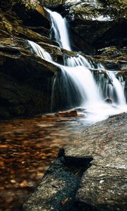 Preview wallpaper waterfall, rocks, stones, water, cascade, splashes