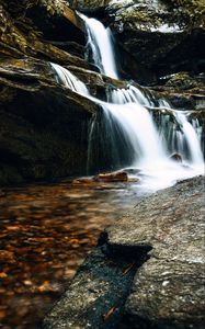 Preview wallpaper waterfall, rocks, stones, water, cascade, splashes