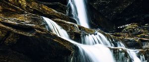 Preview wallpaper waterfall, rocks, stones, water, cascade, splashes