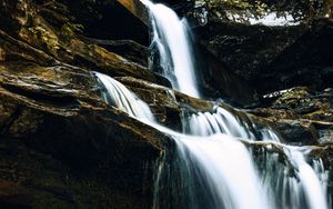 Preview wallpaper waterfall, rocks, stones, water, cascade, splashes