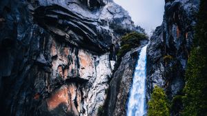 Preview wallpaper waterfall, rocks, stones, trees, landscape
