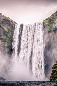 Preview wallpaper waterfall, rocks, water, landscape