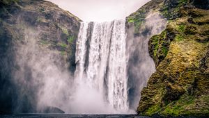 Preview wallpaper waterfall, rocks, water, landscape