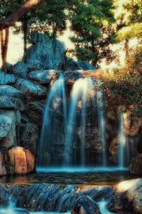 Preview wallpaper waterfall, rocks, water, river, hdr