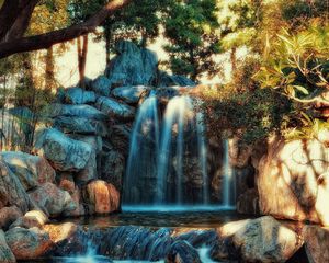 Preview wallpaper waterfall, rocks, water, river, hdr