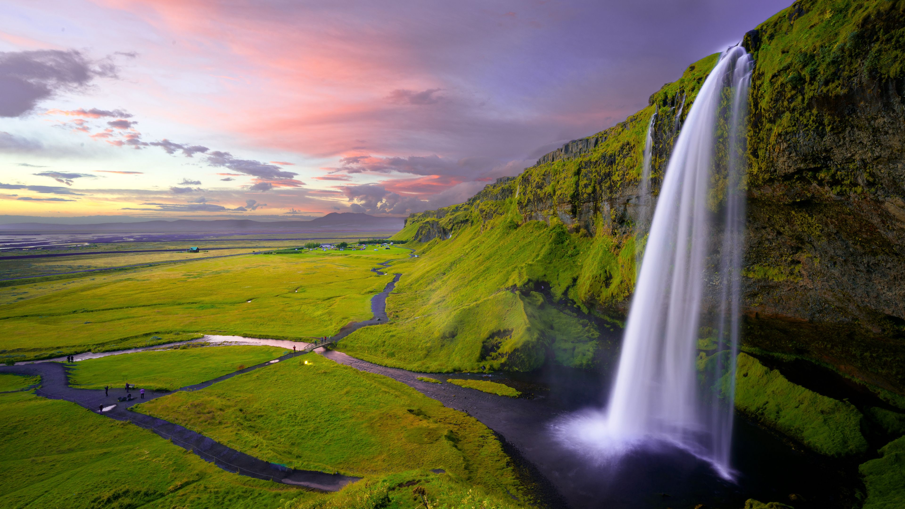 Download Wallpaper 3840x2160 Waterfall Seljalandsfoss Iceland Scenic