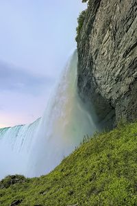 Preview wallpaper waterfall, slope, grass, landscape, nature