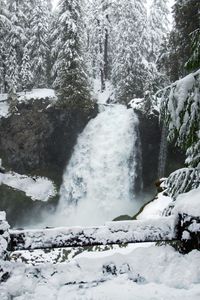 Preview wallpaper waterfall, snow, winter, landscape, nature