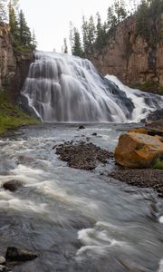 Preview wallpaper waterfall, splashes, stones, nature